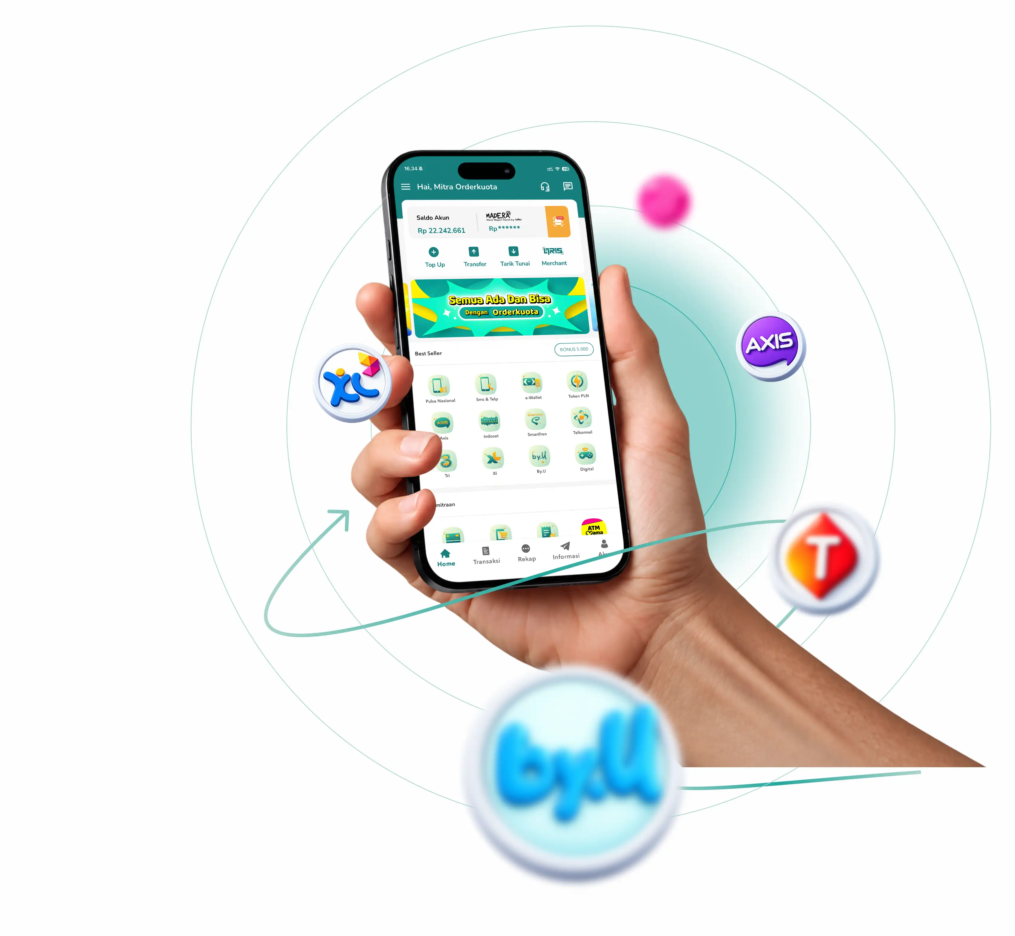 Aplikasi Orderkuota di ponsel